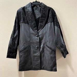 Preston & York Women's Genuine Pig Skin Leather Jacket, Black Size S